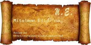 Mitelman Eliána névjegykártya